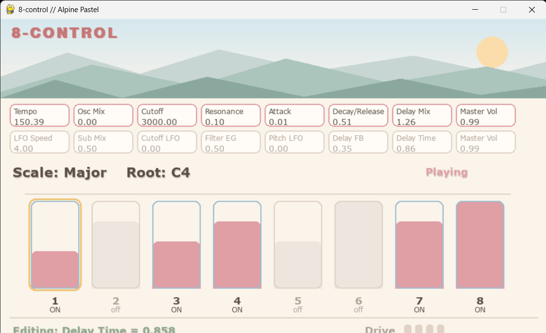 8-Control GUI screenshot (SWEDISH)