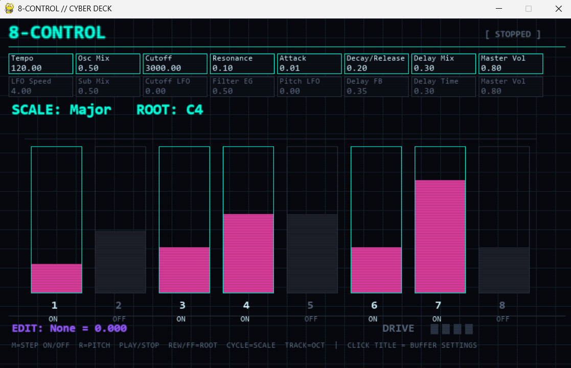 8-Control GUI screenshot (CYBER)